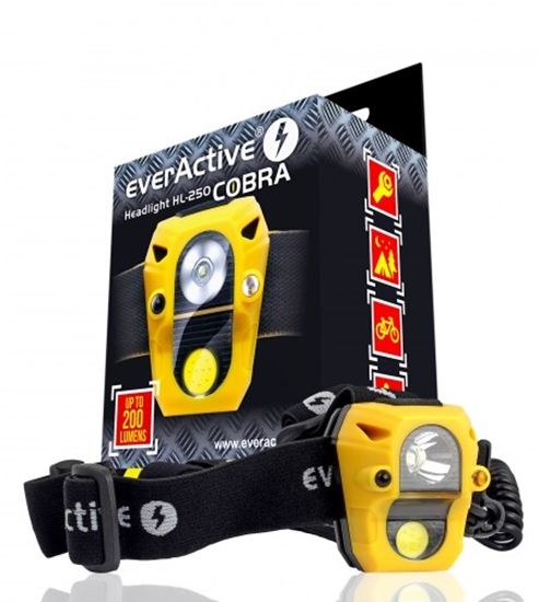 Изображение Galvas lukturis Cobra HL-250 LED headlamp 2xLED SENSOR