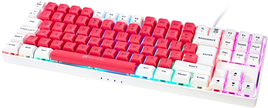 Изображение Klawiatura Gamiac GAMIAC TKL90G Gaming Keyboard, Kailh Red - white/red
