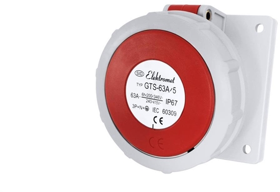 Picture of Elektromet Gniazdo tablicowe skone 63A/400V 5P IP67 6h 3P+N+Z GTS 63/5 921828
