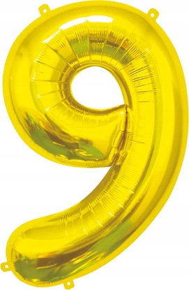 Attēls no GoDan Balon foliowy B&C Cyfra 9 zota 85cm BC-HZL9
