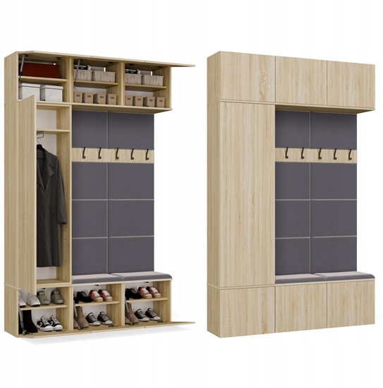 Изображение Goodhome Garderoba HAGA III/1Sz2W DB SONOMA + 2x Wieszak