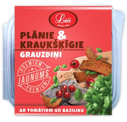 Picture of Grauzdiņi LĀČI, plānie un kraukšķīgie, ar tomātiem un baziliku, 100g