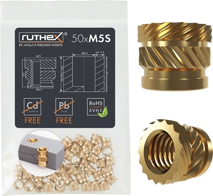 Attēls no Green Cell Ruthex M5 Krótki gwintowany wkad  Rx-M5Sx5.8 50 vnt