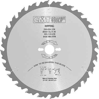 Изображение Griešanas disks kokam CMT 285; 450x3.8x30; Z36; 20°