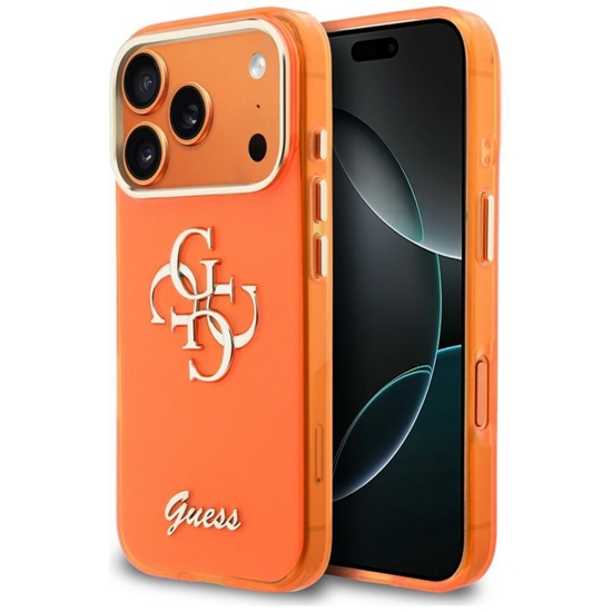 Изображение Guess Guess IML 4G Script Metal Case for iPhone 17 Pro - Orange