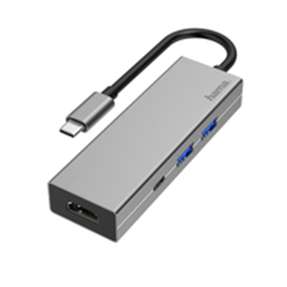 Picture of Hama 00200107 interface hub USB 3.2 Gen 1 (3.1 Gen 1) Type-C 5000 Mbit/s Anthracite  Grey Array