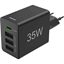 Attēls no Hama Charger 35W PD USB-C + 3USB-A Black