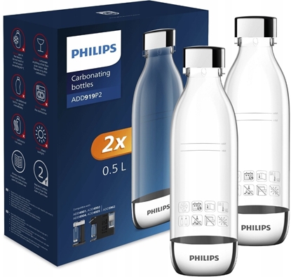 Attēls no Hama PHILIPS BUTELKA DO SATURATORA SREBRNA 0,5L 2SZT ADD919P2/10