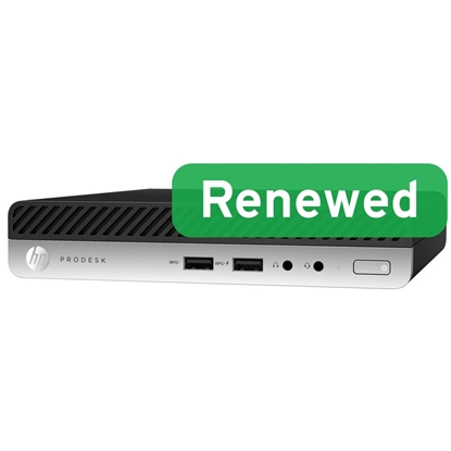 Picture of HP Renewed Grade A | ProDesk 600 G4 DM | Intel Core i3 | i3‑8100T | 8 GB | NVMe | 128 GB | Intel UHD Graphics 630 | Windows 11 Home
