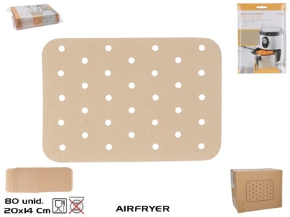 Изображение Ibergarden Prostoktna podstawa papierowa do frytkownicy powietrznej (80 gab.) 20 x 14 cm KITCHEN&GO 8445393388366 (8445393388366)