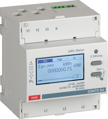 Attēls no IME S.p.A. Miernik Energii Wh/Varh 3f Pomiar Przez Przekadniki (Ct) 1-5A Z Wyjciem Rs485 2 Taryfy 4 Moduy CE4TBDTCL1