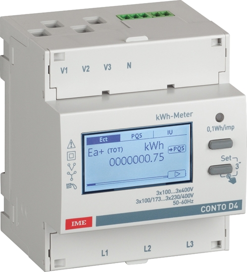 Изображение IME S.p.A. Miernik Energii Wh/Varh 3f Pomiar Przez Przekadniki (Ct) 1-5A Z Wyjciem Rs485 2 Taryfy 4 Moduy CE4TBDTCL1