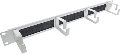 Изображение InLine InLine® 19" cable entry plate with brush, 1U, RAL 7035 grey
