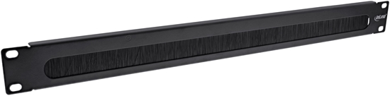 Изображение InLine InLine® 19" cable entry plate with brush, 1U, RAL 9005 black