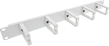 Изображение InLine InLine® 19" Cable management panel, 5 small brackets, RAL7035, grey
