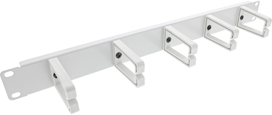 Изображение InLine InLine® 19" Cable management panel, 5 small brackets, RAL7035, grey