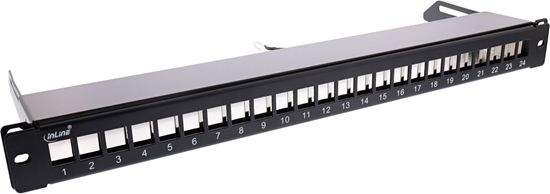 Изображение InLine InLine® Blank Patch Panel with pull-out 19" 24 Port 1U black RAL9005