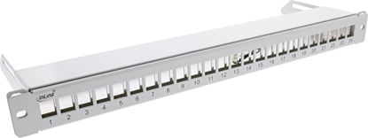 Изображение InLine InLine® Blank Patch Panel with pull-out 19" 24 Port 1U light grey RAL7035