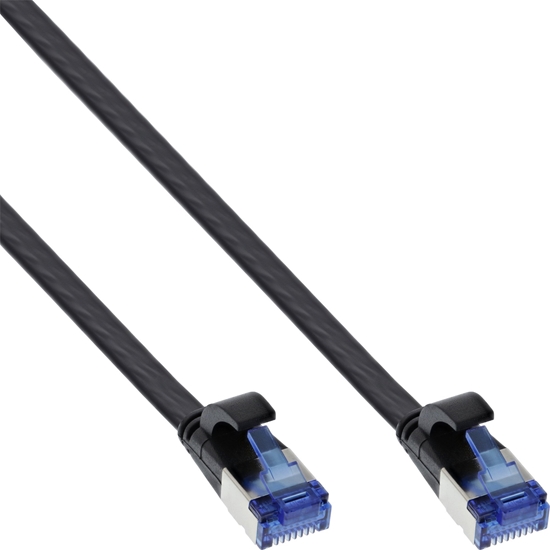 Изображение InLine InLine® Flat patch cable, U/FTP, Cat.6A, TPE halogen free, black, 20m