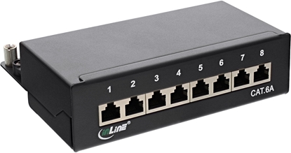 Attēls no InLine InLine® Patch Panel Cat.6A table / wall assembly 8 Port black RAL9005