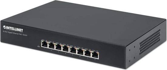 Изображение Intellinet 560641 tīkla pārslēgs Gigabit Ethernet (10/100/1000) Power over Ethernet (PoE) Melns