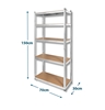 Изображение Izturīgs, transformējams metāla plaukts 150x70x30 cm, mājai, birojam, garāžai, sudrabaini cinkots