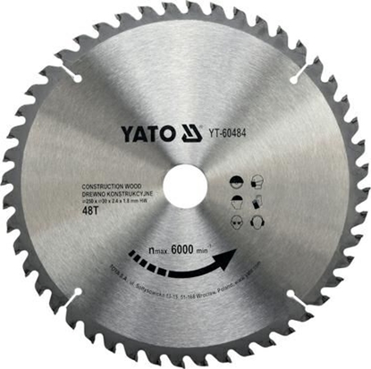 Attēls no Yato PILA TARCZOWA DO DREWNA 250X48TX30MM