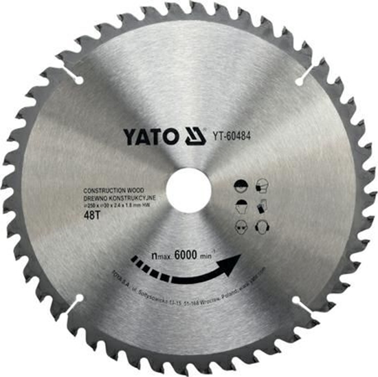 Picture of Yato PILA TARCZOWA DO DREWNA 250X48TX30MM