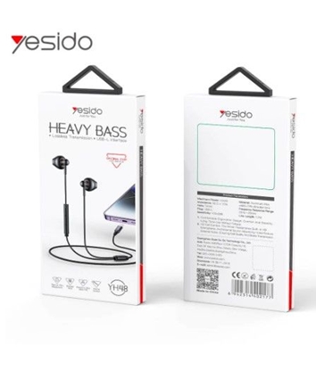 Attēls no yesido YH48 Aluminum Alloy In-ear Earphone With Remote Control IP Interface Wired Headphone Black