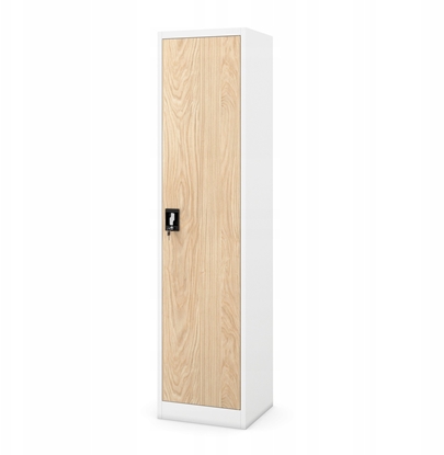 Изображение Jan Nowak Biurowa szafa metalowa ALEX 450 x 1850 x 400 mm Eco Design* : biaa/ db sonoma