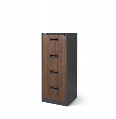 Picture of Jan Nowak Metalowa szafa kartotekowa SARA V4 460 x 1320 x 620 mm Eco Design* antracytowa/ orzech
