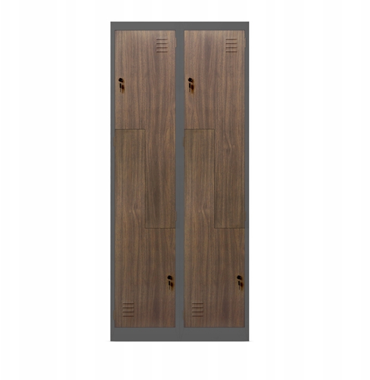 Picture of Jan Nowak Szafa metalowa ubraniowa JULIA 800 x 1850 x 450 mm Eco Design* antracytowa/ orzech