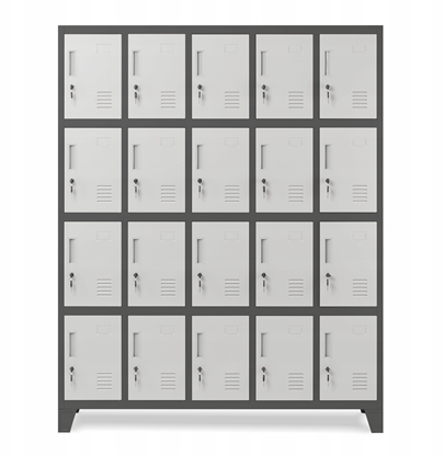 Изображение Jan Nowak Szafa skrytkowa socjalna BHP antracytowo-biaa: ROBERT, 1360 x 1720 x 450 mm