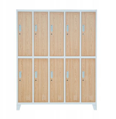 Изображение Jan Nowak Szafa socjalna 10-drzwiowa BARTEK, 1360 x 1720 x 450 mm, Eco Design* biaa/ db sonoma