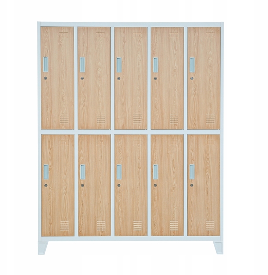 Изображение Jan Nowak Szafa socjalna 10-drzwiowa BARTEK, 1360 x 1720 x 450 mm, Eco Design* biaa/ db sonoma
