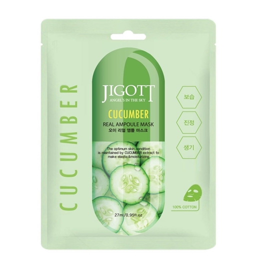 Изображение Jigott Cucumber Real Ampoule Mask 27ml