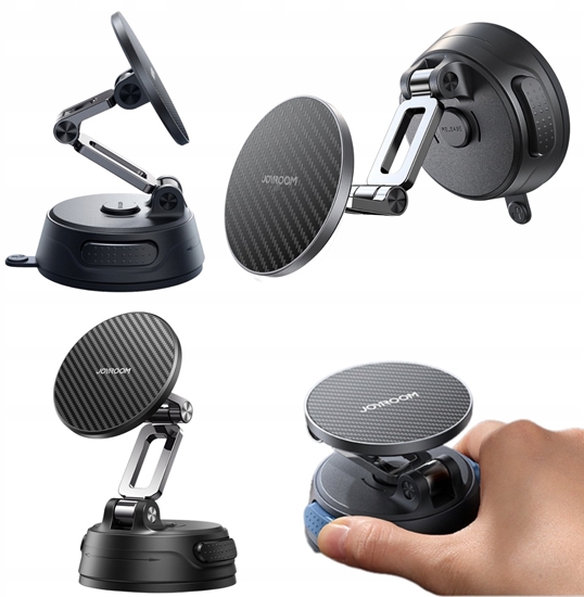 Изображение Joyroom Uchwyt samochodowy Joyroom JR-ZS51 magnetyczny z przyssawk na szyb lub desk rozdzielcz - czarny