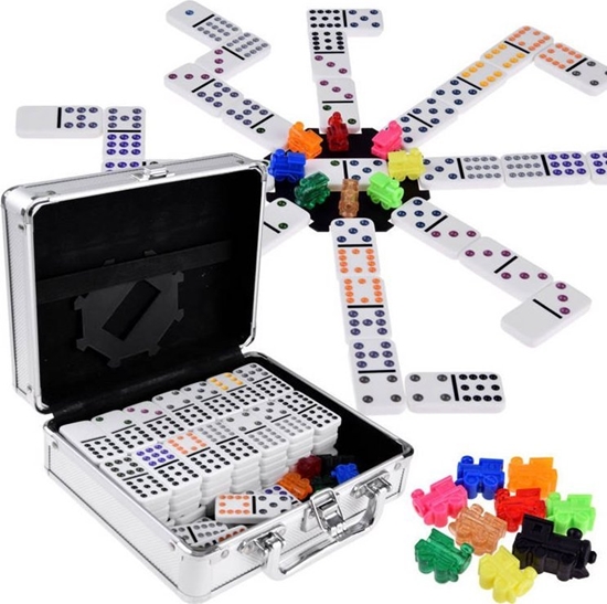 Picture of Jokomisiada Domino gra Mexican Train metalowy kuferek GR0630