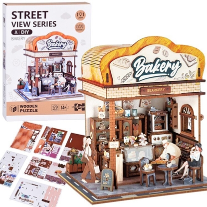 Picture of Jokomisiada Drewniane PUZZLE 3D Seria budynek Piekarnia z owietleniem ZA6013 EDUKAMP