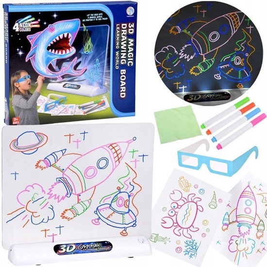 Picture of Jokomisiada Tablica do Rysowania 3D z Podwietleniem LED + Pisaki i Okulary TA0114