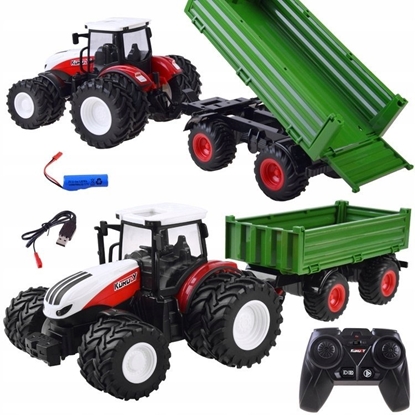Attēls no Jokomisiada Traktor na pilota + zielona przyczepa RC0602