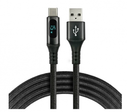 Attēls no Kabelis ar LCD displeju | USB - USB-C | 100 cm | Ātrā uzlāde 3A | Dati līdz 480 Mb/s | everActive