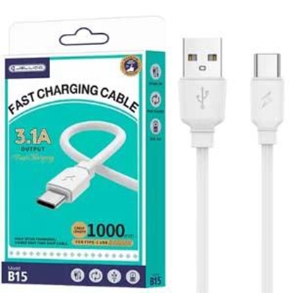 Attēls no Kabelis USB-USB-C 1m. 3.1A balts Jellico