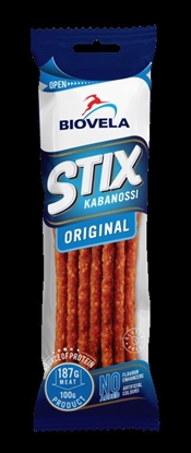 Изображение Karsti kūpinātas nūjiņas KABANOSSI 100g BIOVELA