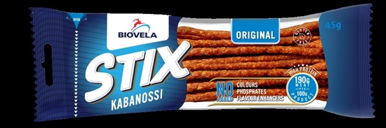 Изображение Karsti kūpinātas nūjiņas KABANOSSI 45g BIOVELA