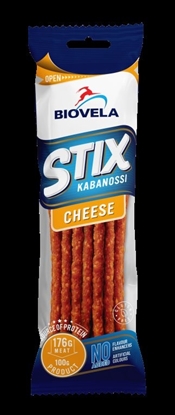 Attēls no Karsti kūpinātas nūjiņas KABANOSSI ar SIERU 100g BIOVELA