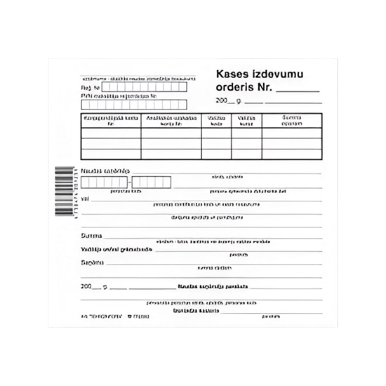 Picture of Kases izdevumu orderis 150x140mm 100 lap.