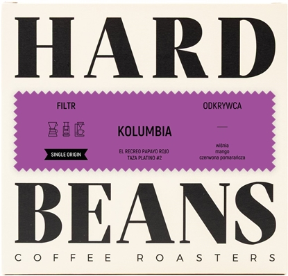 Picture of Kawa ziarnista Hard Beans Hard Beans - kawa ziarnista Kolumbia El Recreo Papayo Rojo Taza Platino #2 Filter 250 g