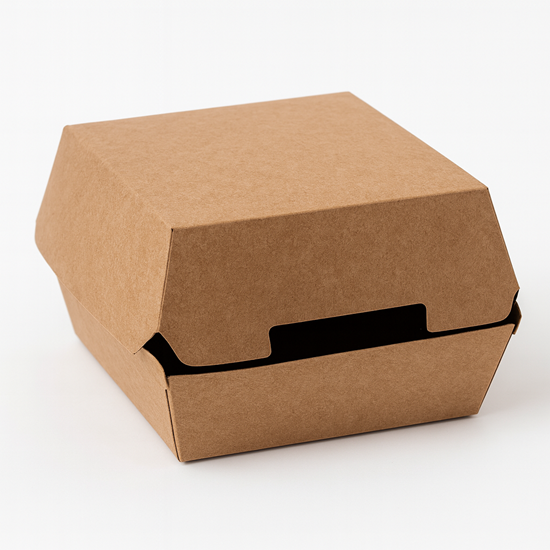 Изображение Kārbas burgeriem 117*117*70 mm kraft (25 gb. iepakojumā/250 gb./kastē)