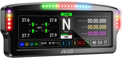 Изображение Kierownica Ascher Racing Dashboard 7,85 cal LCD-Touchscreen 26 RGB-LEDs czarny